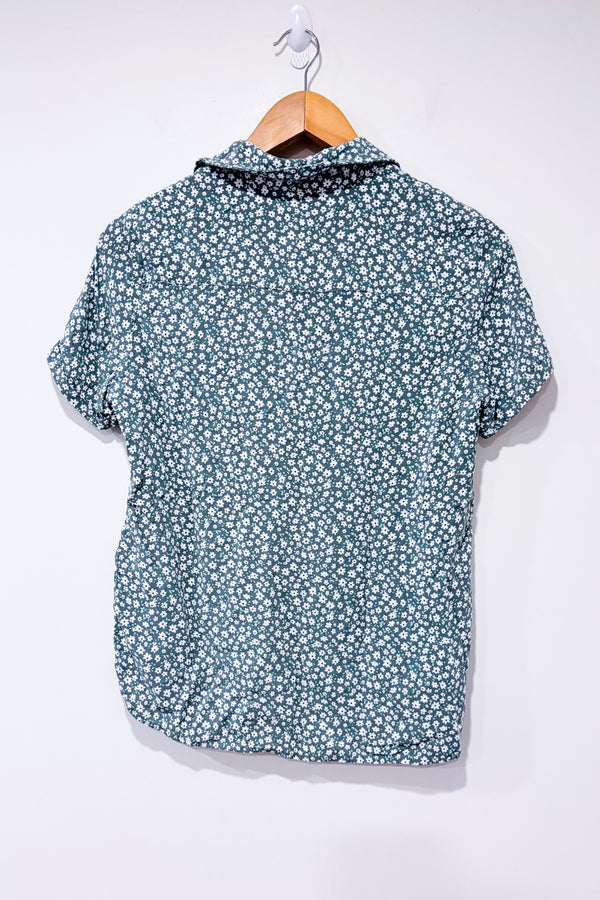 Chemise légère verte fleurie seconde main - Simons- La Penderie du Paradis