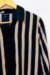 Chemise satinée noire à imprimé chaîne seconde main - Modern Works- La Penderie du Paradis