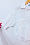 Chemise courte blanche en lin seconde main - Zara- La Penderie du Paradis