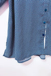 Blouse bleue et blanche à motifs seconde main - Grenier- La Penderie du Paradis