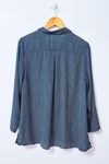 Blouse bleue et blanche à motifs seconde main - Grenier- La Penderie du Paradis