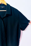 Chemise fluide ample noire à manches courtes seconde main - AKA- La Penderie du Paradis