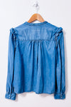 Chemise bleue à volants et col montant* seconde main - Levi's- La Penderie du Paradis