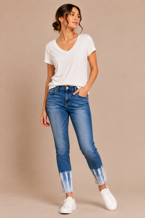 Jeans skinny bleu effet tie-dye* seconde main - Reitmans- La Penderie du Paradis