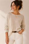 Chandail crème en maille seconde main - Zara- La Penderie du Paradis