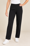 Pantalon extensible noir à jambes droites seconde main - Bali- La Penderie du Paradis
