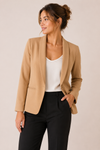 Veston ouvert beige à col châle* seconde main - Mei Han Hui Yi Jiao- La Penderie du Paradis
