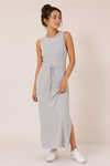 Robe maxi côtelée grise* seconde main - Top Shop- La Penderie du Paradis