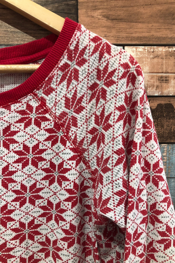 Ensemble de pyjama rouge motif flocons (l) seconde main La Vie En Rose