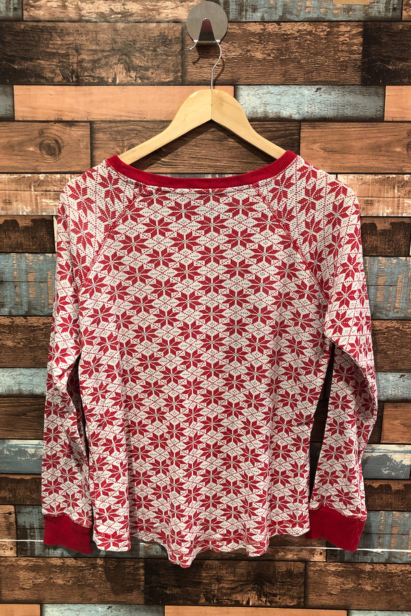 Ensemble de pyjama rouge motif flocons (l) seconde main La Vie En Rose