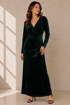 Robe cache-coeur maxi vert forêt en velours seconde main - Autres- La Penderie du Paradis