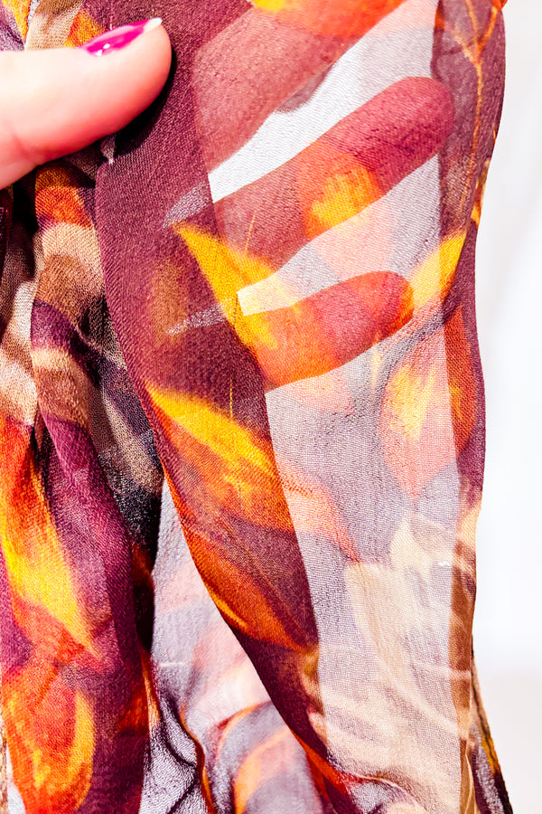 Foulard brun fleuri-Autres-La Penderie du Paradis 🕊