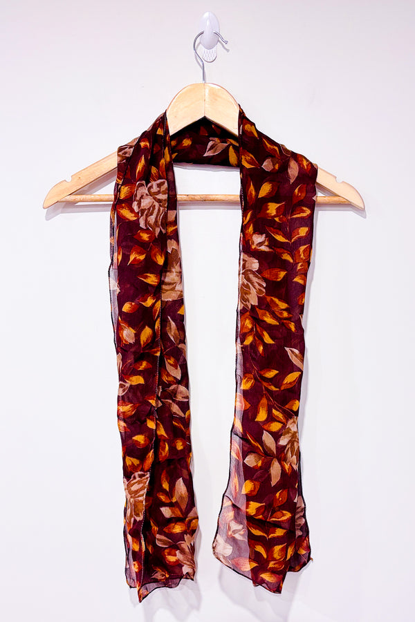 Foulard brun fleuri-Autres-La Penderie du Paradis 🕊