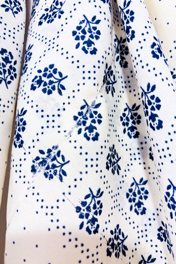 Foulard beige et marine fleuri-Autres-La Penderie du Paradis 🕊