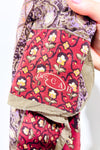 Foulard vintage carré bourgogne fleuri * seconde main - Oscar de la Renta- La Penderie du Paradis