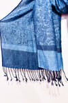 Écharpe bleue scintillante à motifs* seconde main - Pashmina- La Penderie du Paradis
