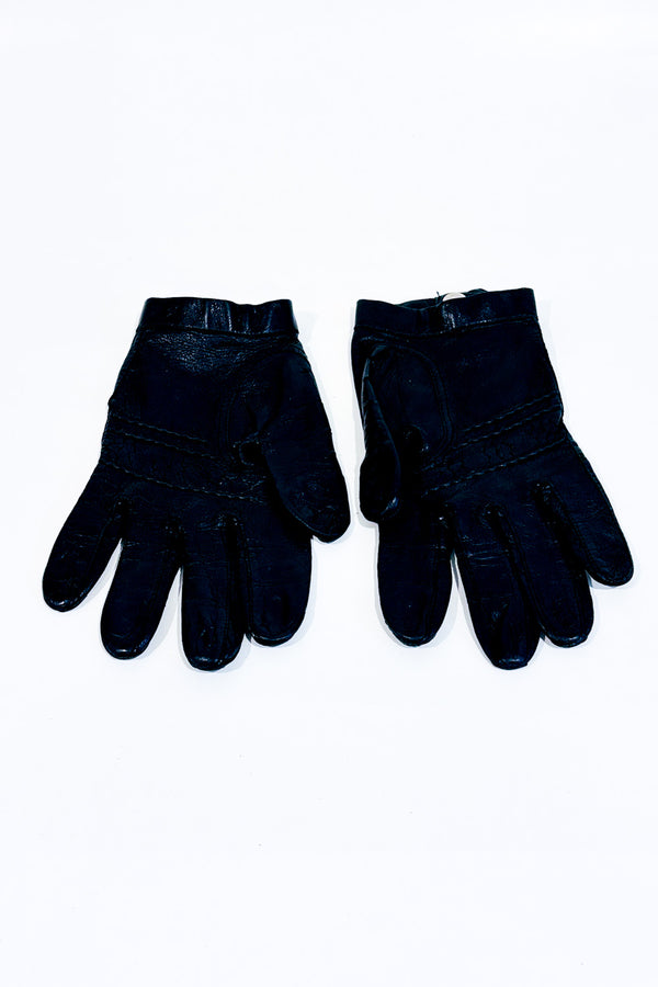 Gants noirs faux cuir perforés seconde main - Autres- La Penderie du Paradis