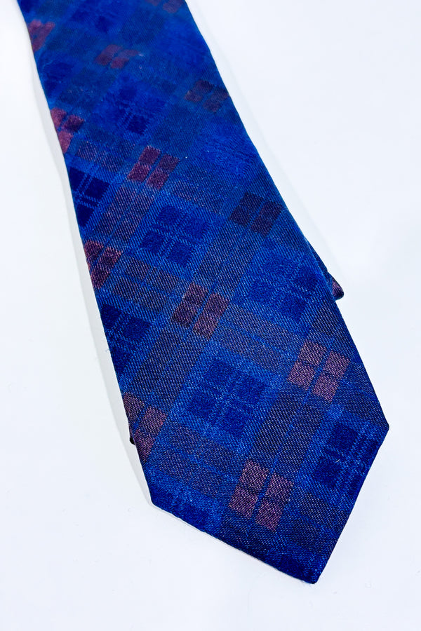 Cravate étroite marine et brune à carreaux-Simons-La Penderie du Paradis 🕊