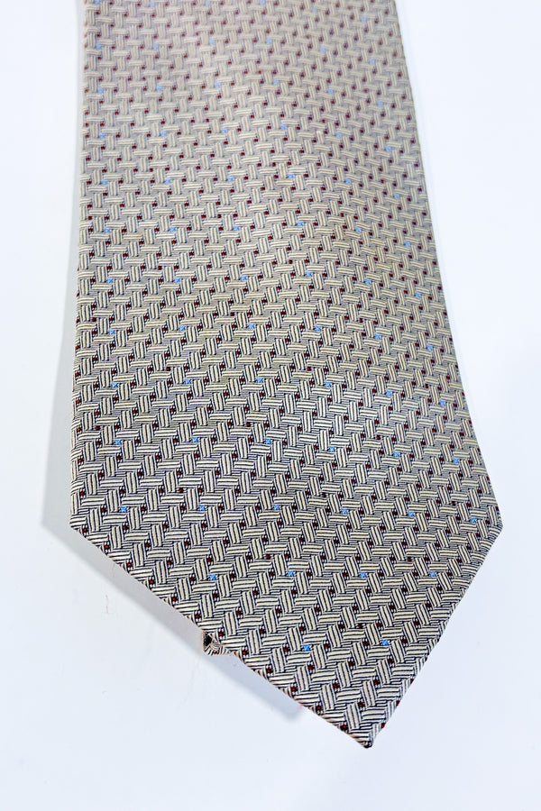 Cravate beige à motifs-Old River-La Penderie du Paradis 🕊