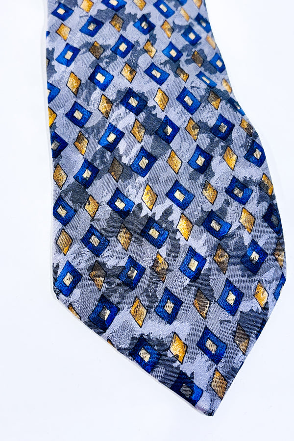 Cravate grise et bleue avec losanges-Gianni Filacci-La Penderie du Paradis 🕊