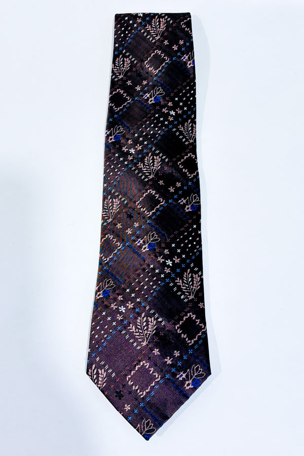 Cravate brune fleurie-Simons-La Penderie du Paradis 🕊