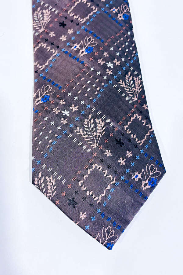 Cravate brune fleurie-Simons-La Penderie du Paradis 🕊
