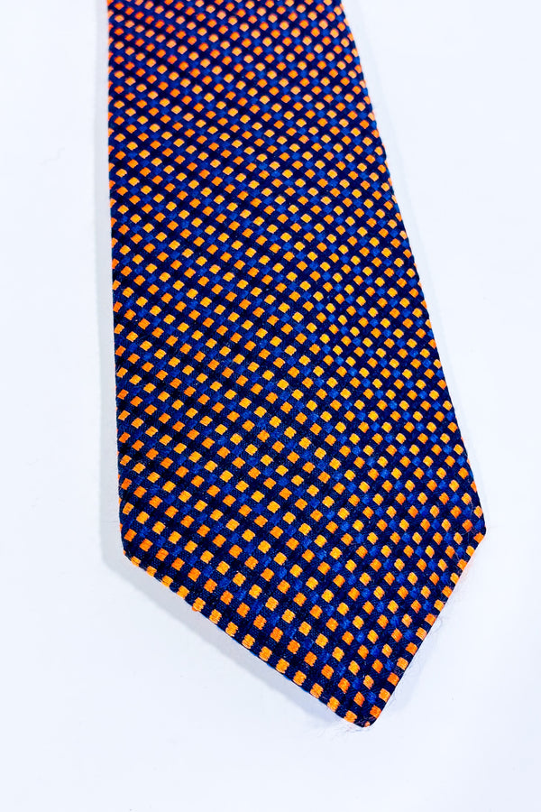 Cravate orange et bleue à carreaux-Tommy Hilfiger-La Penderie du Paradis 🕊