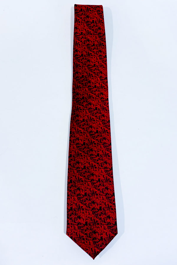 Cravate étroite rouge et noire-Skinny Ties-La Penderie du Paradis 🕊