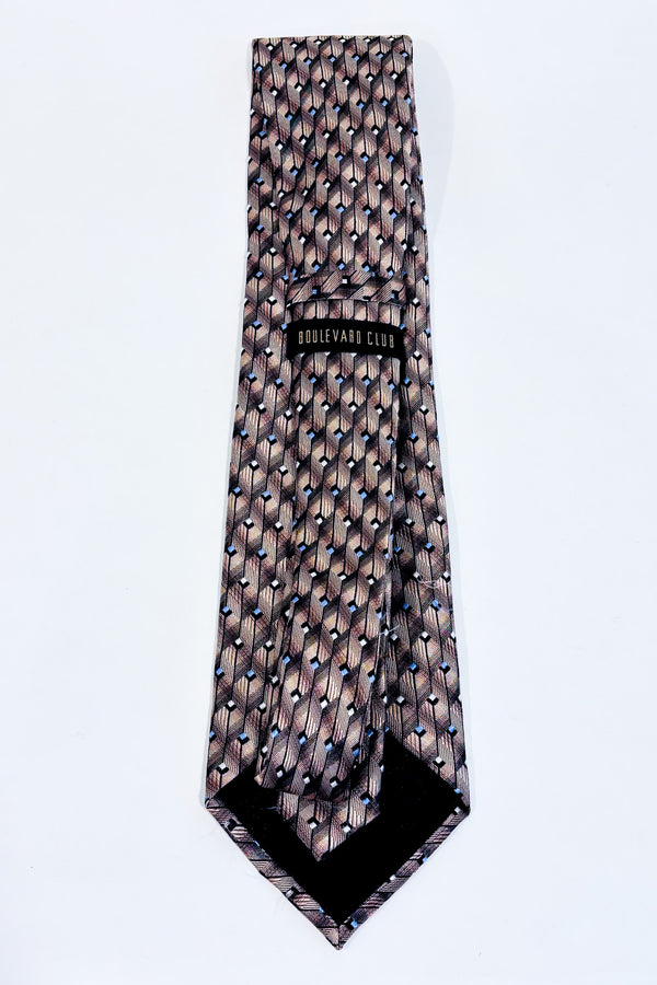 Cravate beige et bleue avec losanges-Boulevard Club-La Penderie du Paradis 🕊