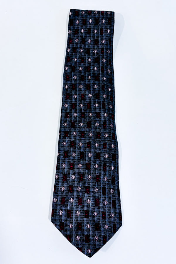 Cravate grise et rouge à motifs-Gianni Filacci-La Penderie du Paradis 🕊