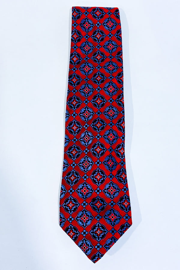 Cravate rouge et bleue fleurie-Altea-La Penderie du Paradis 🕊