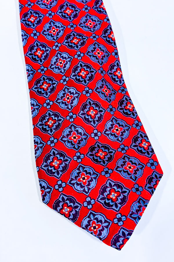 Cravate rouge et bleue fleurie-Altea-La Penderie du Paradis 🕊