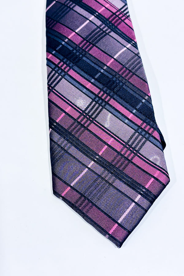 Cravate mauve à carreaux-Point Zero-La Penderie du Paradis 🕊