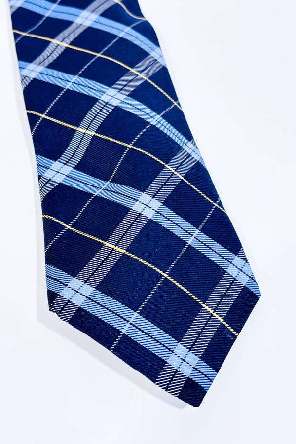 Cravate bleue à carreaux seconde main - Hemley- La Penderie du Paradis