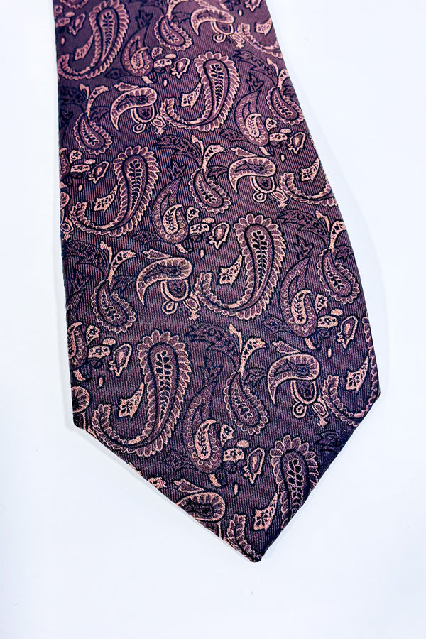 Cravate brune motifs Paisley-Jorsyth-La Penderie du Paradis 🕊