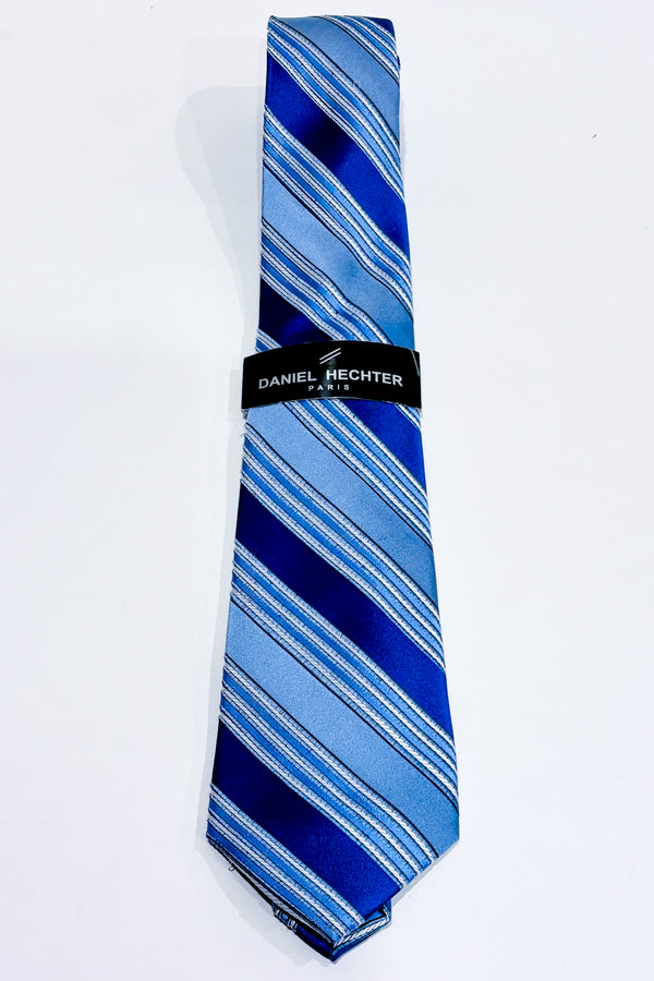 Cravate bleue rayée seconde main - Daniel Hechter- La Penderie du Paradis