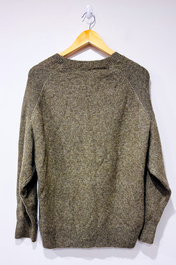 Chandail taupe en tricot taupe col en V - Homme seconde main - Zara- La Penderie du Paradis