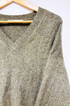 Chandail taupe en tricot taupe col en V - Homme seconde main - Zara- La Penderie du Paradis