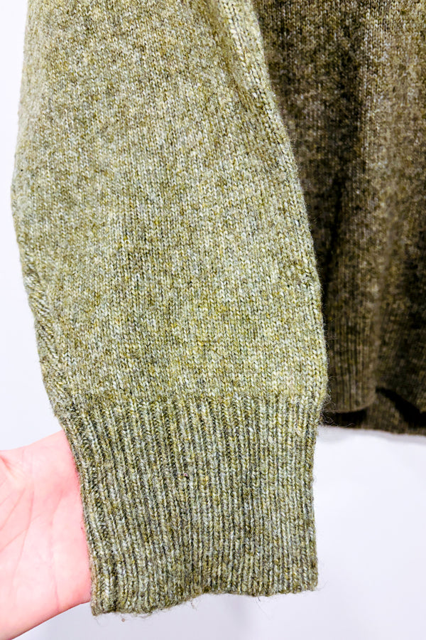 Chandail taupe en tricot taupe col en V - Homme seconde main - Zara- La Penderie du Paradis