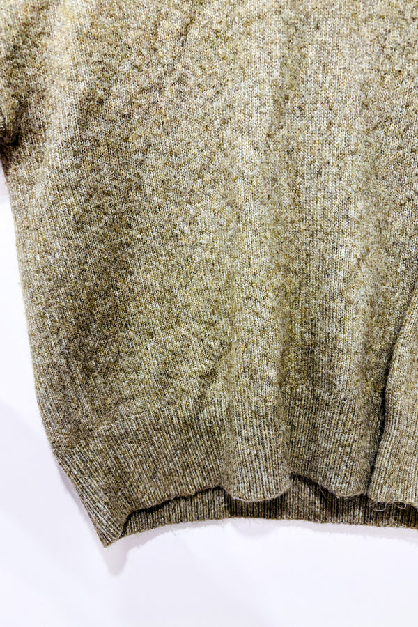 Chandail taupe en tricot taupe col en V - Homme seconde main - Zara- La Penderie du Paradis