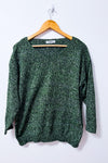Chandail vert chiné en tricot - Homme seconde main - Hawalili- La Penderie du Paradis