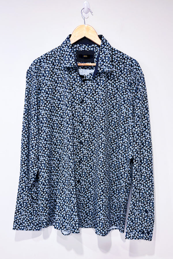 Chemise marine fleurie (xl) - Homme-AKA-La Penderie du Paradis 🕊