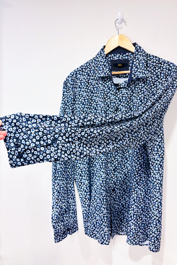 Chemise marine fleurie (xl) - Homme-AKA-La Penderie du Paradis 🕊