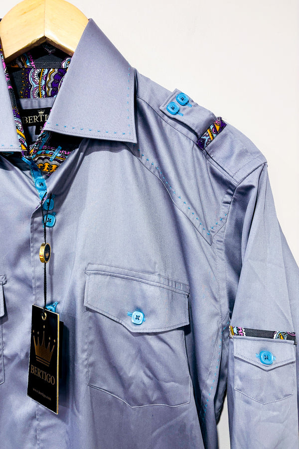Chemise cargo grise (m) - Homme-Bertigo-La Penderie du Paradis 🕊