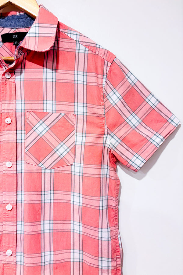 Chemise saumon à carreaux (xs) - Homme-Tag-La Penderie du Paradis 🕊