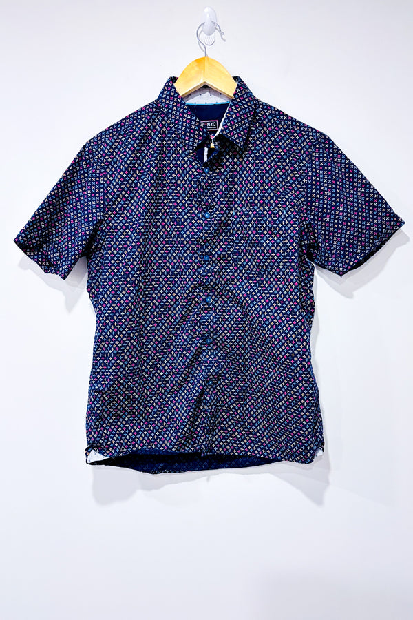 Chemise marine à fleurs multicolores (m) - Homme-LON NYC-La Penderie du Paradis 🕊