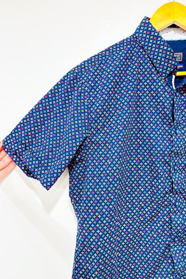 Chemise marine à fleurs multicolores (m) - Homme-LON NYC-La Penderie du Paradis 🕊