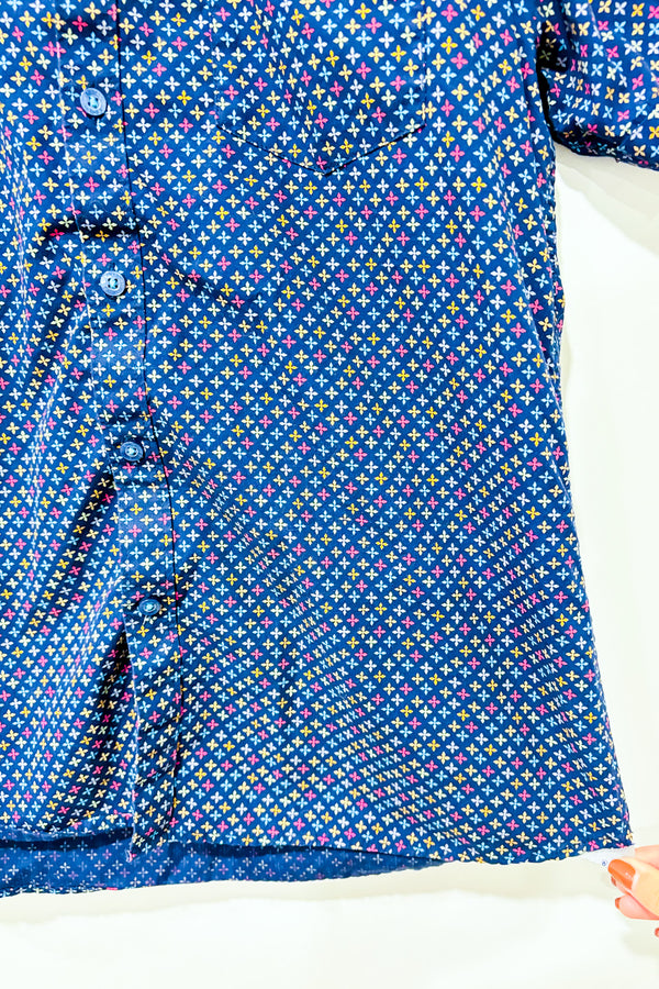 Chemise marine à fleurs multicolores (m) - Homme-LON NYC-La Penderie du Paradis 🕊