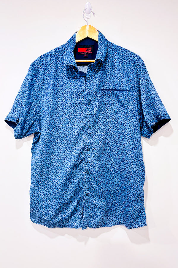 Chemise bleue motif Paisley - Homme seconde main - Vincent D'Amérique- La Penderie du Paradis