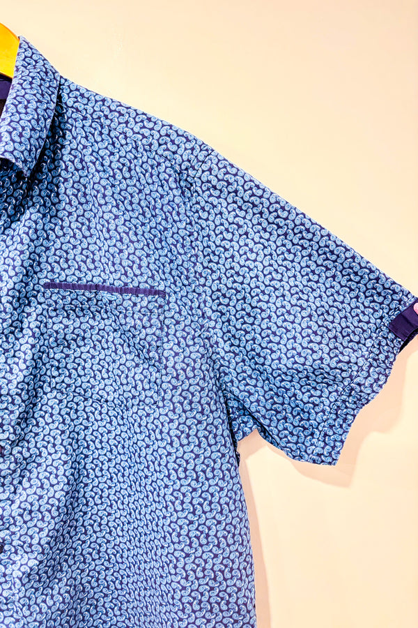 Chemise bleue motif Paisley - Homme seconde main - Vincent D'Amérique- La Penderie du Paradis